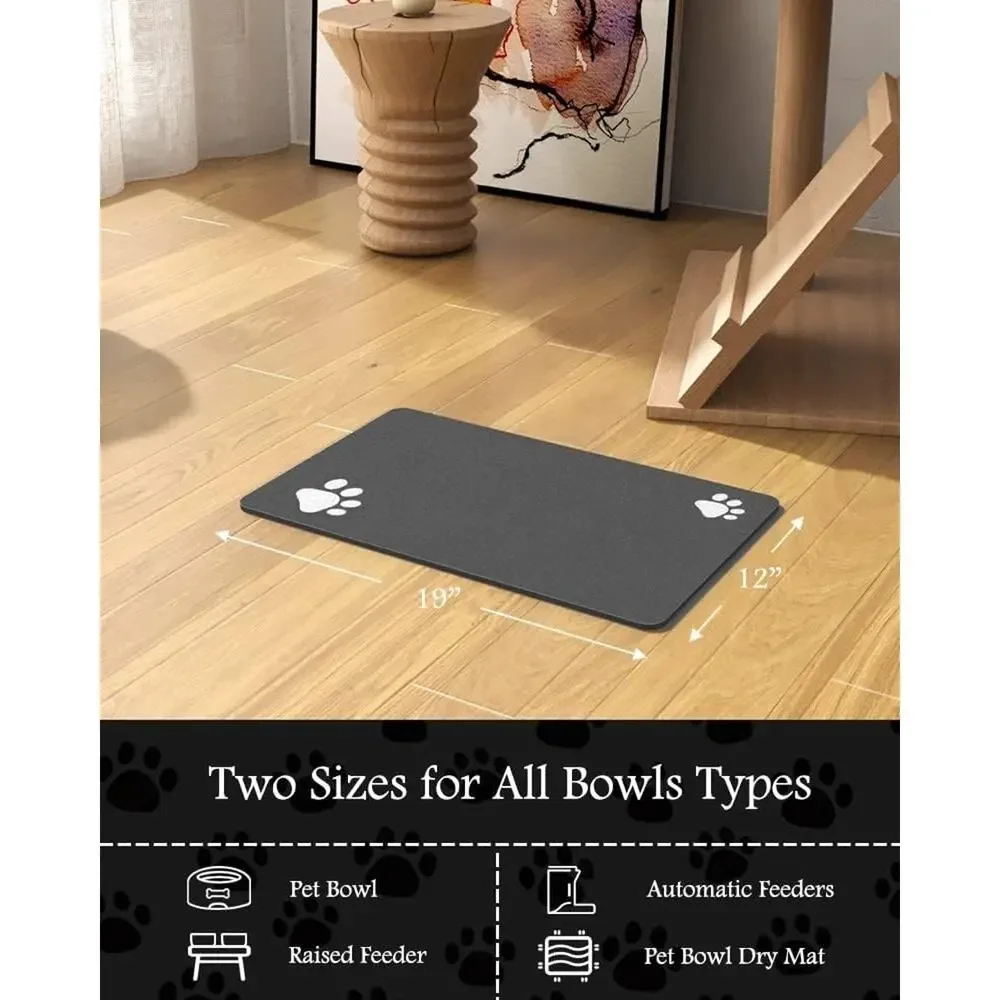 Pet Feeding Mat-Absorbent Dog Mat for Food and Water Bowl-No Stains Quick Dry Do